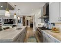 Gourmet kitchen with marble countertops, stainless steel appliances, and lots of cabinet space at 58 Canton St # 410, Alpharetta, GA 30009