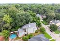 Aerial view of a home showcasing a backyard pool and surrounded by lush green trees at 1797 Olive Se St, Atlanta, GA 30315