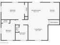 Layout for the home's mid-level, including a kitchen, living room, and dining nook at 1034 Sandy Ridge Rd, Mcdonough, GA 30252