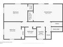 Layout for the home's bottom floor with beds, bath, laundry, and Gathering room at 1034 Sandy Ridge Rd, Mcdonough, GA 30252