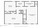 Second floor plan featuring four bedrooms, three bathrooms, and closets at 3391 Quail Hollow Trl, Snellville, GA 30039