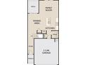 Detailed first-floor floor plan showcasing the kitchen, Gathering room, dining area, garage, and patio at 5002 Elowen Ln, Douglasville, GA 30135