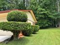 Mature landscaping with manicured hedges and lush green lawn at 3190 Cheru Ct, Decatur, GA 30034