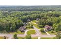 The aerial view of this home and the neighborhood features mature trees and landscaping in a desirable community at 9742 Fallview Ct, Villa Rica, GA 30180