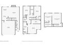 Detailed floor plan showcasing the layout of the home's three levels at 212 Ranier Court, Canton, GA 30114