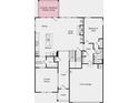 This is a 1st floor layout featuring living, dining, kitchen, porch, foyer, entry, garage and bedroom suite at 4014 Dantry Ln, Buford, GA 30519