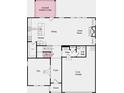 Layout of the first floor, including a kitchen, dining room, great room, flex room, and garage at 141 Bennett Farm Dr, Loganville, GA 30052