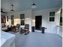 Inviting porch featuring rocking chairs, a blue ceiling, and stylish decor, perfect for relaxing outdoors at 3240 Columbia Oaks Way, Decatur, GA 30032