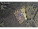 Aerial view of property at 740 Skyline Dr, Covington, GA with approximate lot lines of 5.01 acres at 740 Skyline Dr, Covington, GA 30014
