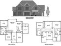 Detailed floor plan showcasing the layout of the two-story home, including room dimensions and features at 2868 Octavia Cir, Marietta, GA 30062