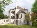 Spacious backyard with a terrace, stairs and open space for outdoor activities at 110 Serenity Pl, Fayetteville, GA 30214