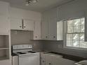 Bright kitchen featuring white cabinets and appliances offering a clean canvas ready for your personal touches and customization at 971 Canyon Sw Trl, Marietta, GA 30060