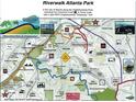 Detailed map of Riverwalk Atlanta Park showcasing the Chattahoochee River and the 5-mile PATH Chattahoochee Greenway Trail at 2453 Paul Nw Ave, Atlanta, GA 30318