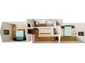 Detailed floor plan featuring two bedrooms, a bathroom, and a shared closet space at 458 Shannon Sw Dr, Atlanta, GA 30310