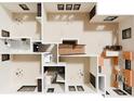 Open-concept floor plan showcasing a modern kitchen, living area, and bathroom layout at 458 Shannon Sw Dr, Atlanta, GA 30310