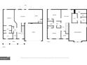 Two-story floor plan showing the layout of the kitchen, bathrooms, bedrooms, and living room at 1672 Fuma Leaf Way, Mcdonough, GA 30252