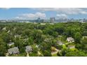 Expansive aerial view of property with lush greenery and city skyline at 4048 Navajo Trl, Brookhaven, GA 30319