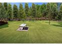 Expansive backyard featuring a charming gazebo nestled amidst lush greenery and mature trees at 3076 Harris Mill Ct, Duluth, GA 30096