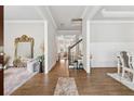 Bright foyer features hardwood flooring and decorative accents leading to the main living areas at 3998 Commodore Dr, Atlanta, GA 30341