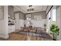 Elegant dining room with hardwood floors, modern chandelier, and stylish decor at 1401 Rupert Rd, Decatur, GA 30030
