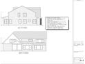 Architectural drawing of the left and rear elevation of a two-story home showcasing the exterior design at 7947 Post Rd, Winston, GA 30187