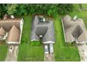 Bird's-eye view of a single-Gathering home with a spacious backyard surrounded by lush greenery at 1394 Isleworth Cir, Atlanta, GA 30349