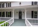 Elegant front porch with decorative railings and a stylish front door, enhancing curb appeal at 4920 Hampton Lake Dr, Marietta, GA 30068