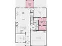 Open-concept first-floor layout featuring a large kitchen, dining area, great room, primary suite, and covered patio at 4171 Brindle Pl, Loganville, GA 30052