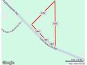 Image depicting the lot lines and dimensions in feet on a map of the surrounding area at 594 Collinsworth Rd, Palmetto, GA 30268