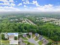 A captivating aerial view of the neighborhood with lush greenery at 6160 Overleaf Ter, Cumming, GA 30040