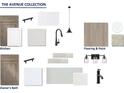Home design collection showcasing elegant tile and wood flooring samples with modern plumbing selections at 790 Timbre Ln, Decatur, GA 30033
