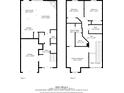 Detailed floor plan showcasing layout with dimensions for both levels of the home at 5057 Lower Elm St, Atlanta, GA 30349