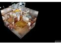 A unique defurnished architectural model of a home on a black background showing room placement at 3692 Belmont Abbey Dr, Decatur, GA 30034