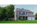 Attractive two-story home featuring a well-kept lawn, brick accents, and traditional design details at 4687 Riley Run Ct, Sugar Hill, GA 30518