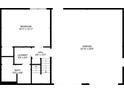Basement floor plan featuring a bedroom, laundry, and garage at 835 Navajo Trl, Covington, GA 30016