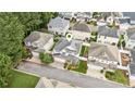 Aerial view of a well-maintained home in a residential neighborhood with mature trees and manicured lawns at 3698 Roseman Lndg, Cumming, GA 30040