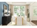 Airy dining room with light wood table, six chairs, and contemporary decor at 252 Deer Valley Run, Canton, GA 30115