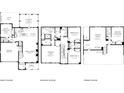 Detailed floor plan showcasing the layout of the home's three floors at 202 Dawson Dr, Woodstock, GA 30188