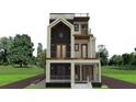 Modern three-story home featuring a classic gable roof, black and white exterior, and inviting balconies at 339 Peachtree Ne Ave, Atlanta, GA 30305