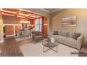 Open-concept living room and dining area features hardwood floors and ample natural light at 366 Highbranch Cir, Lawrenceville, GA 30044