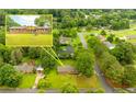 Aerial view of a charming brick home, showcasing its location in a lush, green neighborhood at 2696 Eldorado Pl, Snellville, GA 30078