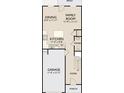 Downstairs floorplan displaying the kitchen, dining room, Gathering room, and garage at 1726 Gunnin Nw Trce # 231, Atlanta, GA 30318