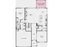 Layout of first floor, showing formal dining and living spaces along with a kitchen at 3443 Hillyard Dr, Dacula, GA 30019
