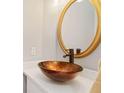 Modern bathroom with a vessel sink and an elegant bronze faucet at 2457 Birkhall Way # 2457, Lawrenceville, GA 30043