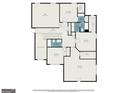 Upstairs floor plan exhibiting bedroom and bathroom layout with walk-in closets at 157 West Lake Blvd, Carrollton, GA 30116