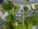 Aerial view showing +/- 0.20 acres, single-story home, driveway, and surrounding neighborhood at 1055 Kibbe Cir, Lawrenceville, GA 30044
