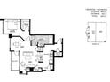 Condo floorplan displaying square footage and room placement at 855 Peachtree Ne St # 501, Atlanta, GA 30308