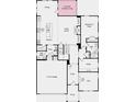Layout of the first floor featuring a covered outdoor living space, great room, and 2-car garage at 102 Sheryl Way, Loganville, GA 30052