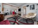 Bright living room with modern decor, fireplace, and carpeted floors at 842 Third St, Stone Mountain, GA 30083