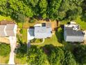 Expansive aerial view of a private residence with a well-kept lawn, mature trees, and neatly arranged outdoor spaces at 1428 Brookcliff Dr, Marietta, GA 30062